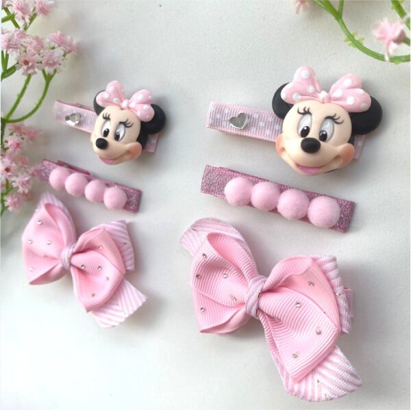 Hair Clips Minnie Rosa